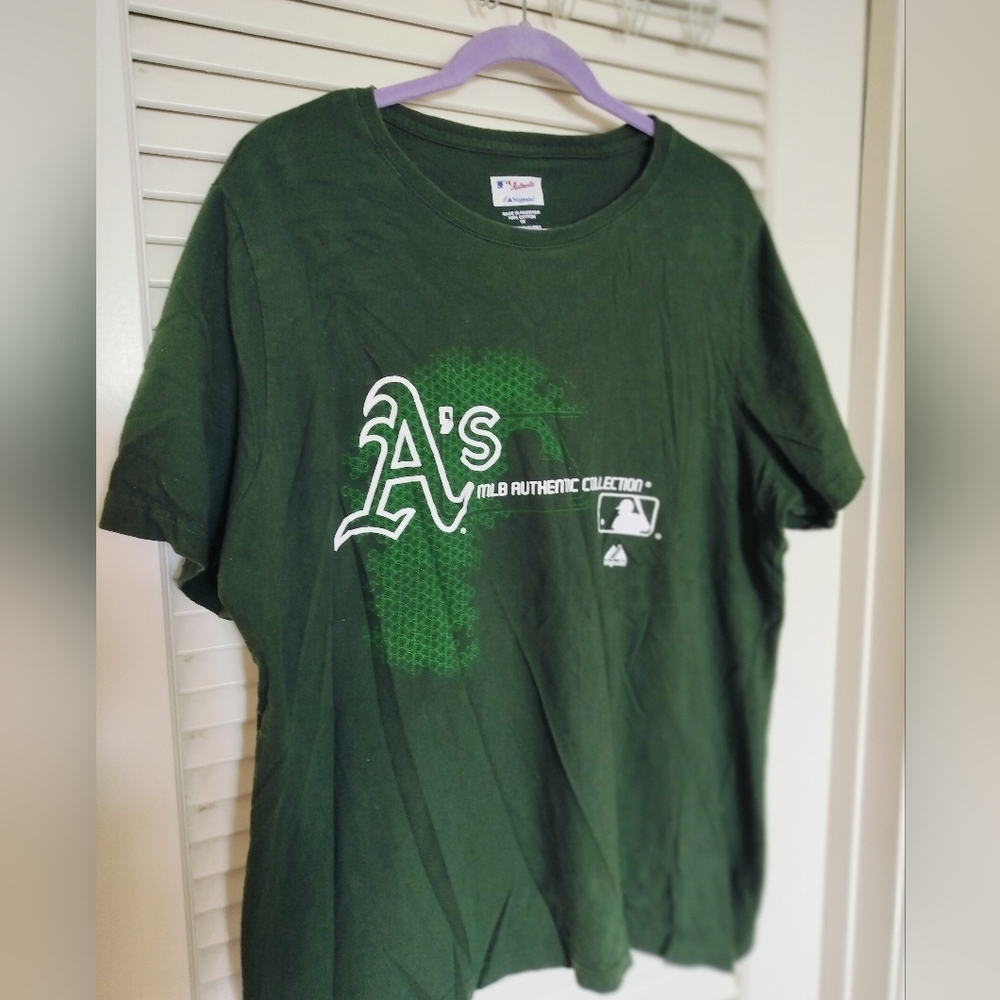 Majestic Oakland A's MLB Authentic Collection T-Shirt 1X Dark Green